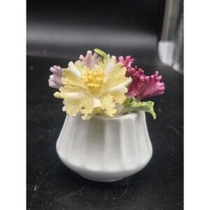 Lefton Royal Dover Bone China Flower Pot Chrysanthemum Multi Color